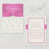 ピンクとアイボリーのダマスクのエンクロージャカード エンクロージャーカード (正面/裏面)