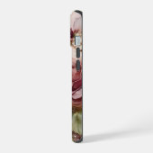 ピンクとアイボリーバラ iPhone 15ケース (左側面)