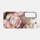 ピンクとアイボリーバラ SAMSUNG GALAXYケース (裏面横)