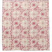 ピンクとアイボリーマンダラデザインシャワーカーテン シャワーカーテン (正面)