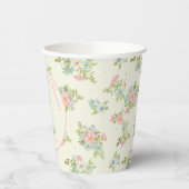 ピンクとアイボリーレインブーツブライダルシャワー 紙コップ (左)