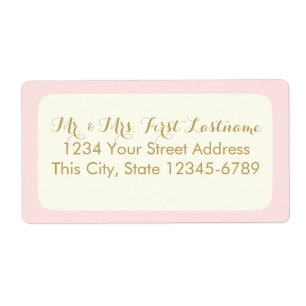 ピンクとアイボリー ラベル