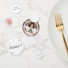 ピンクとアクアのグリッター紙吹雪 コンフェッティ