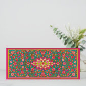 ピンクとアクアのモロッコ風結婚式招待状 招待状 (スタンド正面)