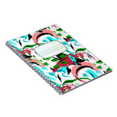 ピンクとアクアの抽象芸術合成ノートブック ノートブック (右側)
