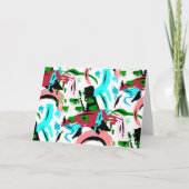 ピンクとアクアの抽象芸術 カード (正面)