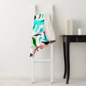 ピンクとアクアの抽象芸術 シェルパブランケット (インサイチュ)