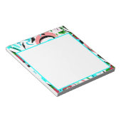 ピンクとアクアの抽象芸術 ノートパッド (アングル)