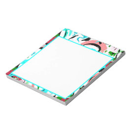 ピンクとアクアの抽象芸術 ノートパッド