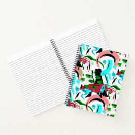 ピンクとアクアの抽象芸術 ノートブック