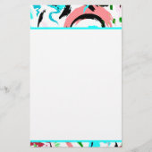 ピンクとアクアの抽象芸術 便箋 (正面)