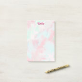 ピンクとアクアウォーターの色名一覧を大きくする ポストイット (デスク上)