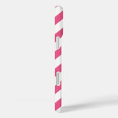 ピンクとアクアディアゴナルストライプズモノグラム Case-Mate iPhoneケース (裏面 / 右)