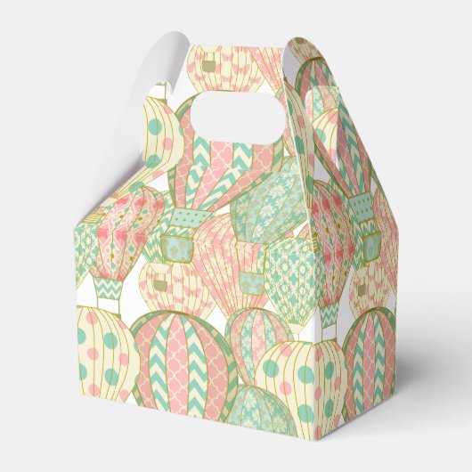 ピンクとアクアブルーのホットエアバルーンのパターン フェイバーボックス (裏面サイド)