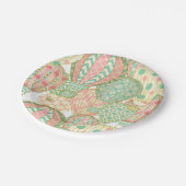 ピンクとアクアブルーのホットエアバルーンのパターン ペーパープレート (アングル)