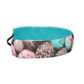 ピンクとアクアブルーマカロン アスレチックヘッドバンド (左)