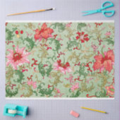 ピンクとアヒルの卵青フローラ組織 薄葉紙 (クラフト)