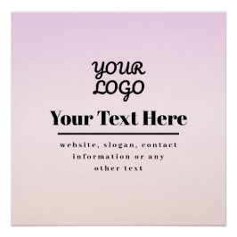 ピンクとアプリコットオンブレのロゴとテキスト ポスター