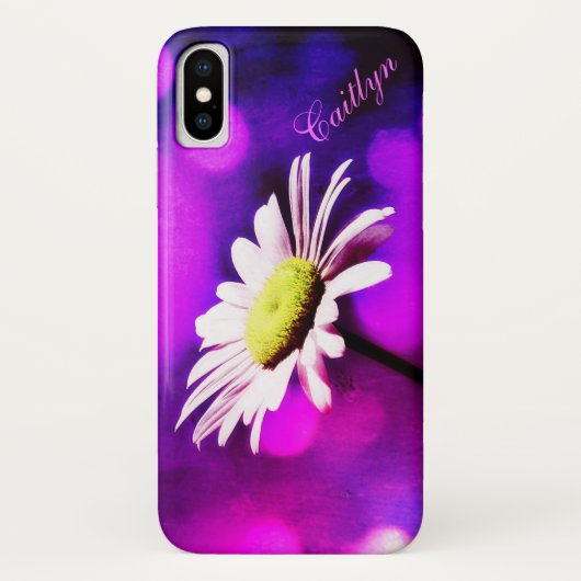 ピンクとアメシストのデイジーケース *カスタマイズ* Case-Mate iPhoneケース (裏面)
