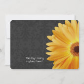 ピンクとイエローのガーベラデイジー結婚ズ 招待状 (裏面)