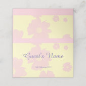 ピンクとイエローのデイジー結婚の座席表 プレイスカード (外部開封)