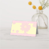 ピンクとイエローのデイジー結婚の座席表 プレイスカード (裏面)