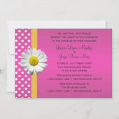 ピンクとイエローのデイジー結婚式招待状 招待状 (正面)