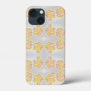ピンクとイエローのデイジー iPhone 13 MINIケース