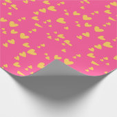 ピンクとイエローのハートバレンティンラッピング紙 ラッピングペーパー (角)