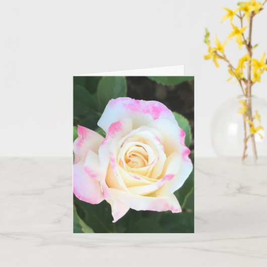 ピンクとイエローのバラのカスタマイズ可能なグリーティングカード カード (黄色い花)