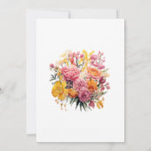 ピンクとイエローのフローラブライダルシャワー 招待状 (裏面)