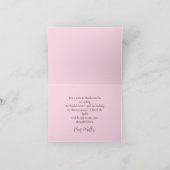 ピンクとイエローのユリのブライダルシャワーの感謝カードです サンキューカード (内部)