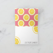 ピンクとイエローのレモン ハート シード サンクス サンキューカード (内部)