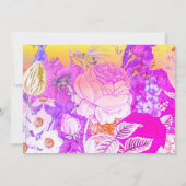 ピンクとイエローのヴィンテージフローラ 招待状 (裏面)