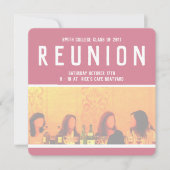 ピンクとイエローの女性イベント招待状 招待状 (正面)