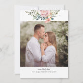 ピンクとイエローの水彩花イラストの春の結婚式 セーブザデート (裏面)