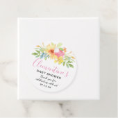 ピンクとイエローの水彩 ベビーシャワー お礼 フェイバータグ (インサイチュ)