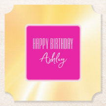 ピンクとイエローの紙コースター