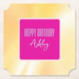 ピンクとイエローの紙コースター ペーパーコースター