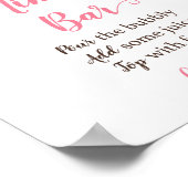 ピンクとイエローの花のミモザ バー サイン (角)