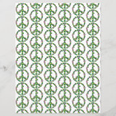 ピンクとイエローの花の平和のサインの紙 (裏面)