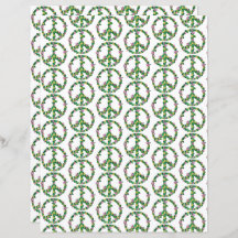 ピンクとイエローの花の平和のサインの紙