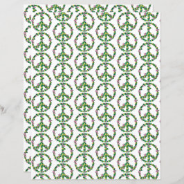 ピンクとイエローの花の平和のサインの紙