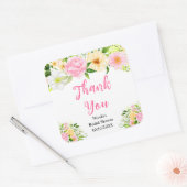 ピンクとイエローの花 ブライダルシャワーのお礼 スクエアシール (封筒)