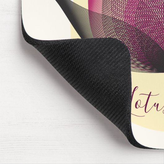 ピンクとイエローの蓮の花のアート エレガントでユニークなヨガ マウスパッド (コーナー)