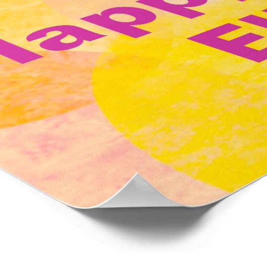 ピンクとイエローの誕生日 ポスター (角)