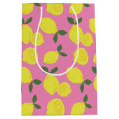 ピンクとイエローレモン ミディアムペーパーバッグ (正面)