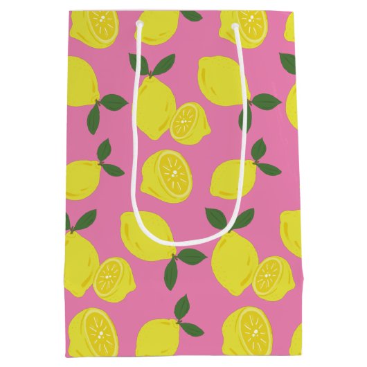 ピンクとイエローレモン ミディアムペーパーバッグ (裏面)