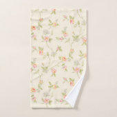 ピンクとイエローローズ バスタオルセット (ハンドタオル)