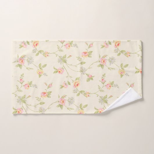 ピンクとイエローローズ バスタオルセット (ハンドタオル)